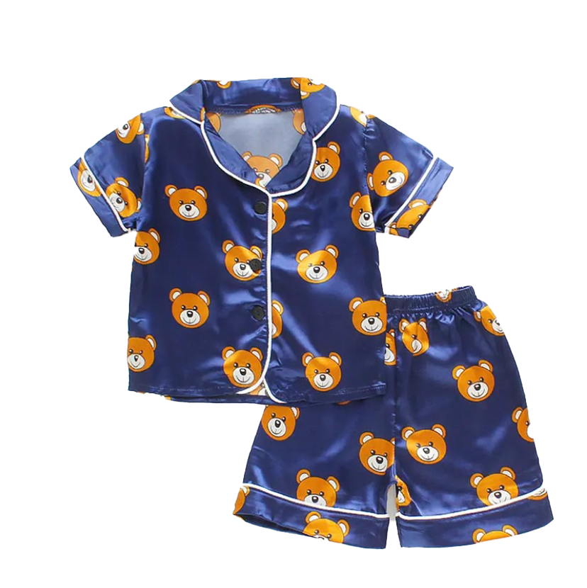 Teddy Bear Silk Pajama Set – Lullababy