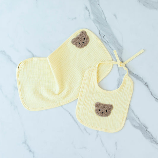 Gentle Muslin Cotton Burp Cloth and Bib Set by K Mitchell Collections