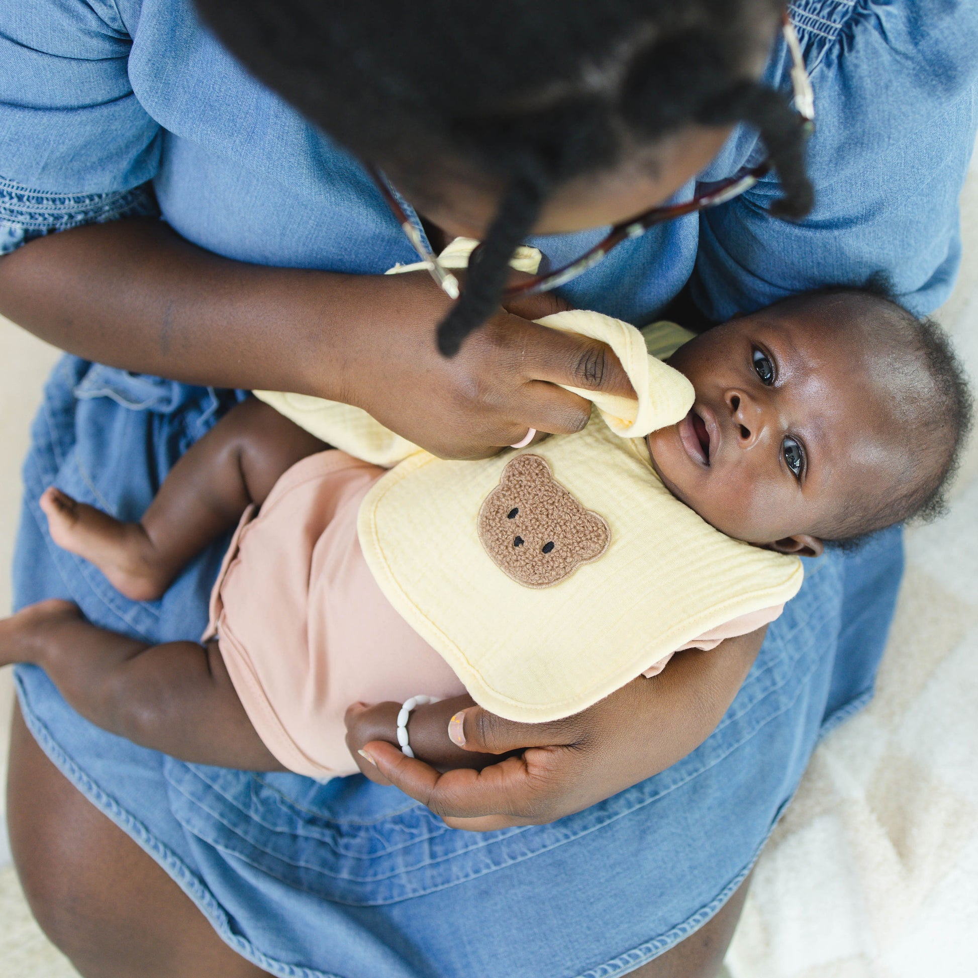 Gentle Muslin Cotton Burp Cloth and Bib Set by K Mitchell Collections