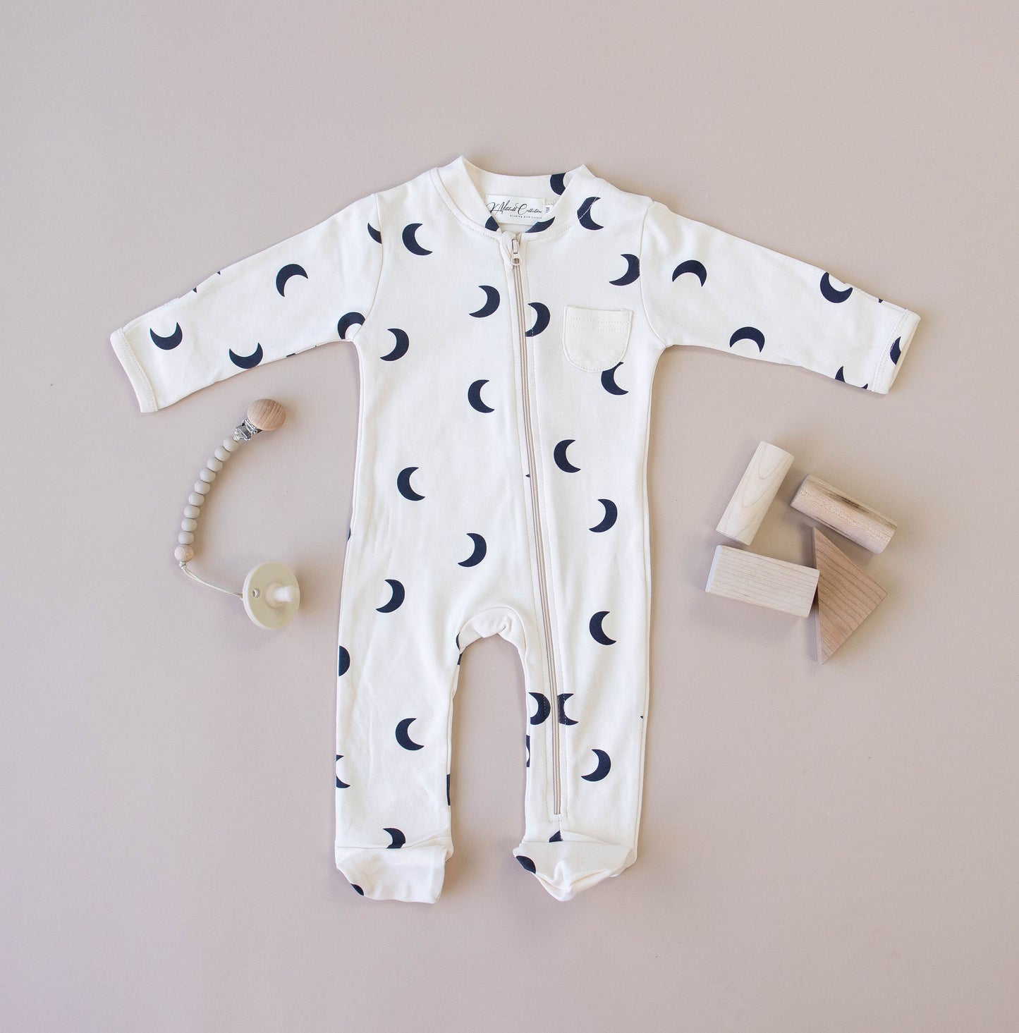 Zipper Moon Romper - Adorable Baby Clothing by K Mitchell Collections